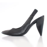 Vintage Prada Nordstrom Black Leather Avant Garde High Heel Shoes Size 6.5 USA