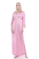 70s Vintage Petal Pink Angel Sleeve Maxi Dress Nightgown