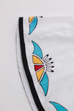 1950s Vintage Native American Print White Cotton Sundress Size Small