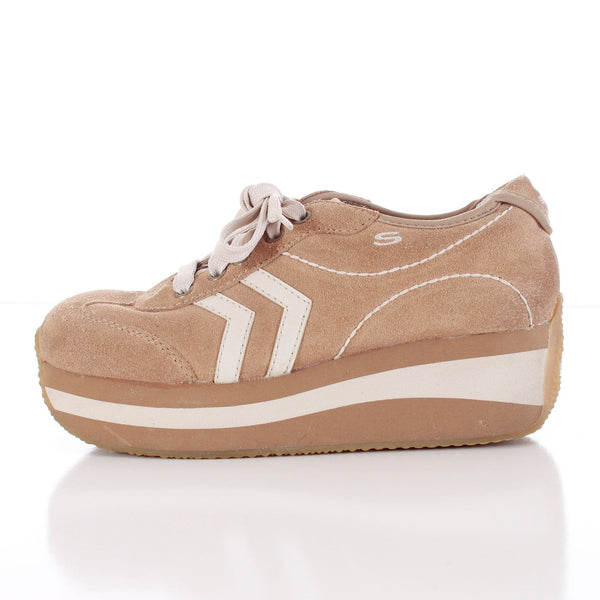 True Vintage Platform Sneakers 90s Y2K 2000s Corduroy Shoes Womens 10 Lace  Up | eBay