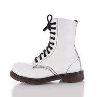 Vintage Dr Martens England White Leather 10 eye Combat Boots Size 6 - 6.5