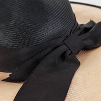 Vintage Wide Brim Straw Hat with Bow