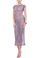 Vintage Sheer Lavender Lace Maxi Dress