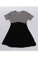 90s Slinky Striped Babydoll Mini Dress Black and White Striped Size Small