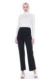 70s Black Double Knit with Perma Pleat High Waist Pants