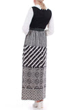60s Mod Op Art Black and White Maxi Dress