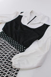60s Mod Op Art Black and White Maxi Dress