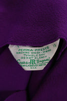 Vintage 60s Mod Micro Mini Purple Poly Knit Dress