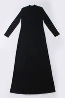 Vintage Black Duster Sweater Dress Soft Wool Acrylic Knit Women's Size Small 