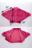 90s Vintage TRONCI Italy Pink and Purple Speckled Faux Fur Batwing Jacket M