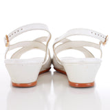 Vintage SAS White Leather Wedge Platform Comfort Sandals Size 9 Made in the USA