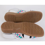 Vintage Pastel Woven Leather Platform Slingback Sandals Size 8 USA