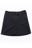 90s A.Byer Lace Up Black Mini Skirt Made in the USA