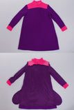 60s Mod Neon Pink and Purple Knit Mini Dress