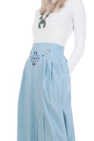 Vintage High Waist Bedazzled Denim Skirt with Pockets Deadstock with Tags