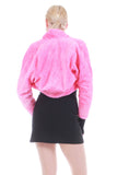 Vintage Pink Faux Fur Cropped Bolero Jacket