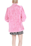 Vintage Pink Faux Fur Coat Made in the USA
