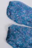 70s Sheer Blue Snakeskin Print Long Sleeve Shirt Dress Size Small Petite
