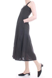 Vintage Max Mara Black Flax Linen A-Line Pinafore Midi Dress