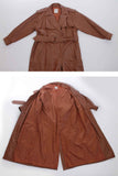 Vintage Caramel Leather Trench Coat Women's Size XL