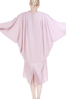 80s Vintage Daymor Couture Blush Pink Batwing Sack Dress