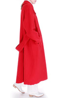 80s Vintage Red Wool Swing Coat Women's Size 2X