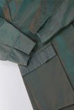 Vintage Iridescent Green Copper Heavyweight Nylon Raincoat OPUS Seattle Size XL+