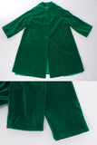 50s Vintage Green Velvet Swing Coat Made in Canada Size XL