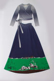 1970s Vintage Diane Von Furstenberg 2 Piece Nylon Jersey Wrap Top and Maxi Skirt Made in Italy