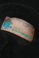 1920s Vintage Black Silk Velvet Cropped Jacket by JW Robinson Co