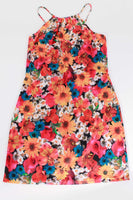 90s Y2K Photorealism Floral Print Mini Halter Dress Size M