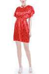 90s Betsey Johnson Cherry and Strawberry Print Red Silk Dress Made in the USA