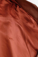 70s Vintage Caramel Tan Leather Belted Wrap Coat Women's Size Medium