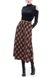 70s Vintage Pendleton Checkered Plaid Wool High Waist A-Line Skirt Made in the USA
