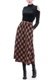 70s Vintage Pendleton Checkered Plaid Wool High Waist A-Line Skirt Made in the USA