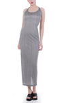 Y2K Silvery Slinky Racerback Maxi Dress Made in France