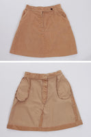 70s Tan Corduroy High Waist Mini Skirt