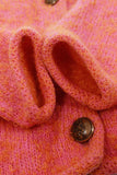 50s Loop Knit Pink Orange Cardigan Sweater Women's Size Small