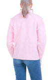 Vintage Pink Crochet Bams Knits San Francisco Cardigan Sweater Women's Size Medium 40" bust