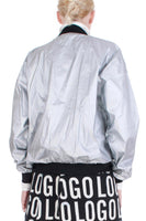 Vintage Lagerfeld Silver Metallic Windbreaker Jacket