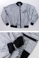 Vintage Lagerfeld Silver Metallic Windbreaker Jacket