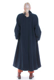Vintage Perry Ellis Heavy Oversized Navy Blue Wool Maxi Coat Made in the USA Size XL