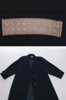 Vintage Perry Ellis Heavy Oversized Navy Blue Wool Maxi Coat Made in the USA Size XL