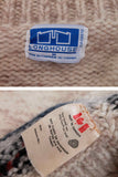 Vintage Seaside Castle Hand Knit Virgin Wool Cowichan Cardigan Sweater Made in Canada Size XS