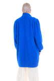 80s Electric Blue Angora Cardigan Sweater Vintage Women's Size XL