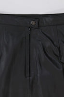 Vintage High Waist Black Leather Midi Skirt Women's Size Medium