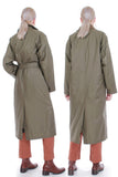 Vintage Woolrich Olive Drab Long Raincoat Trench Coat Size L 