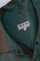 Vintage Iridescent Green Copper Heavyweight Nylon Raincoat OPUS Seattle Size XL+