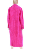 Hot Pink Faux Suede Duster Coat Made in the USA Vintage Size Large