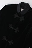 NWT Vintage Black Velvet Maxi Coat Gothic Duster Women's Size Large